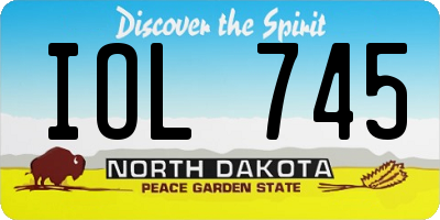 ND license plate IOL745