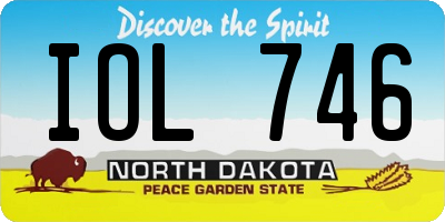 ND license plate IOL746