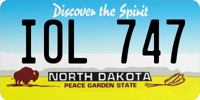 ND license plate IOL747