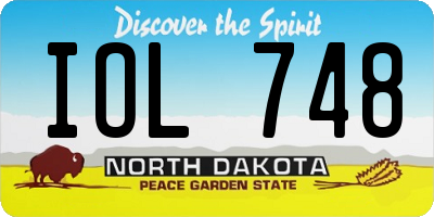 ND license plate IOL748