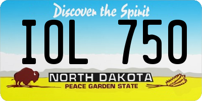 ND license plate IOL750