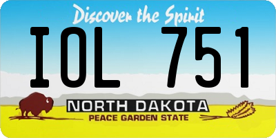 ND license plate IOL751