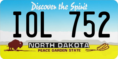 ND license plate IOL752