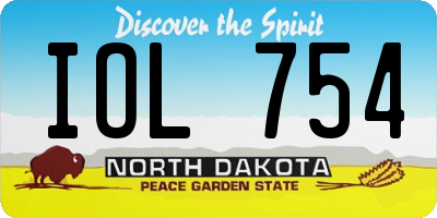 ND license plate IOL754
