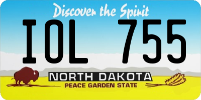 ND license plate IOL755