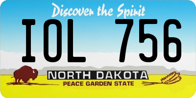 ND license plate IOL756