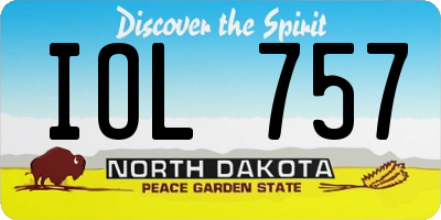 ND license plate IOL757