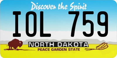 ND license plate IOL759