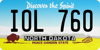 ND license plate IOL760
