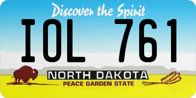 ND license plate IOL761