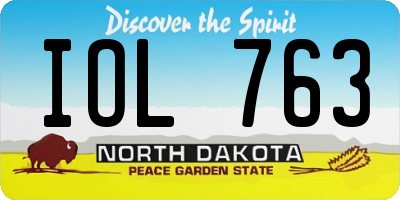 ND license plate IOL763
