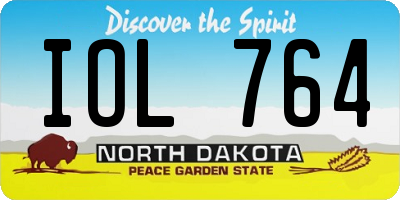 ND license plate IOL764