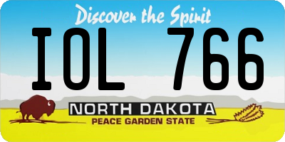 ND license plate IOL766