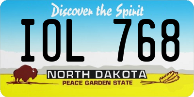 ND license plate IOL768