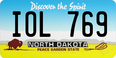 ND license plate IOL769