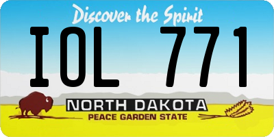 ND license plate IOL771