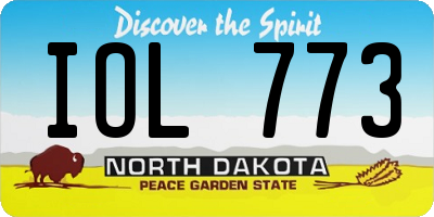 ND license plate IOL773