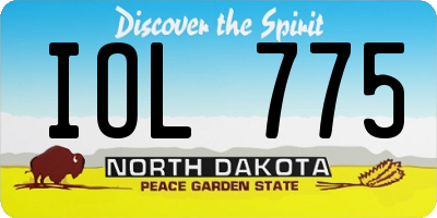 ND license plate IOL775