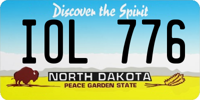 ND license plate IOL776