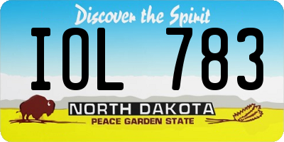ND license plate IOL783