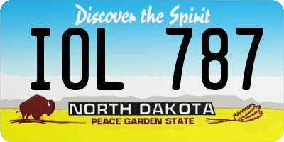 ND license plate IOL787
