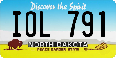 ND license plate IOL791