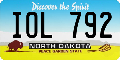 ND license plate IOL792