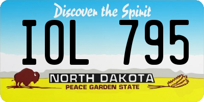 ND license plate IOL795