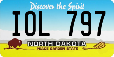 ND license plate IOL797