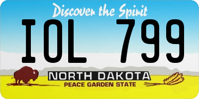 ND license plate IOL799