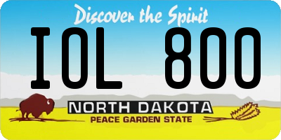 ND license plate IOL800