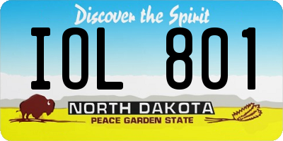 ND license plate IOL801