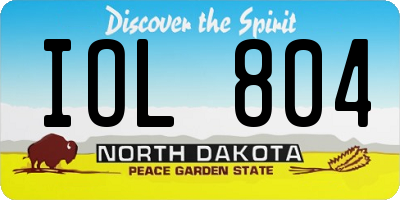 ND license plate IOL804