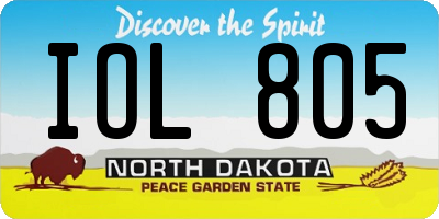 ND license plate IOL805