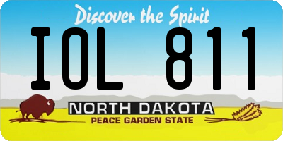 ND license plate IOL811