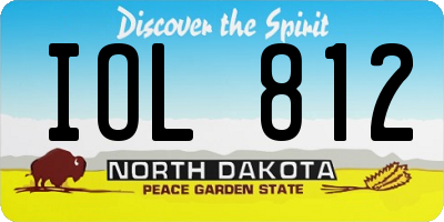 ND license plate IOL812