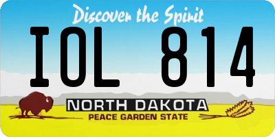 ND license plate IOL814