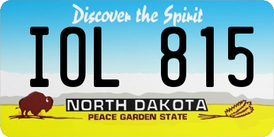 ND license plate IOL815