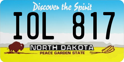 ND license plate IOL817