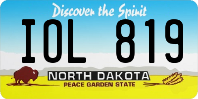 ND license plate IOL819