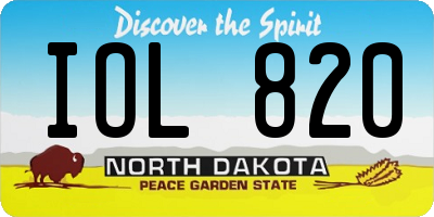 ND license plate IOL820