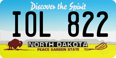 ND license plate IOL822