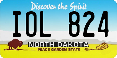ND license plate IOL824