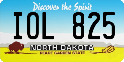 ND license plate IOL825