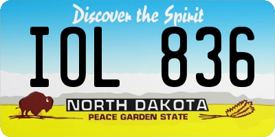 ND license plate IOL836