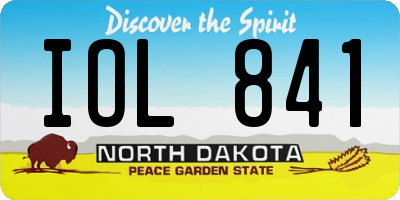 ND license plate IOL841