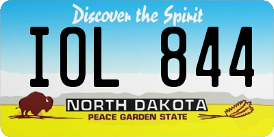 ND license plate IOL844