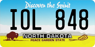 ND license plate IOL848