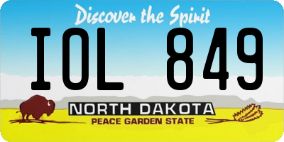 ND license plate IOL849