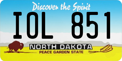 ND license plate IOL851